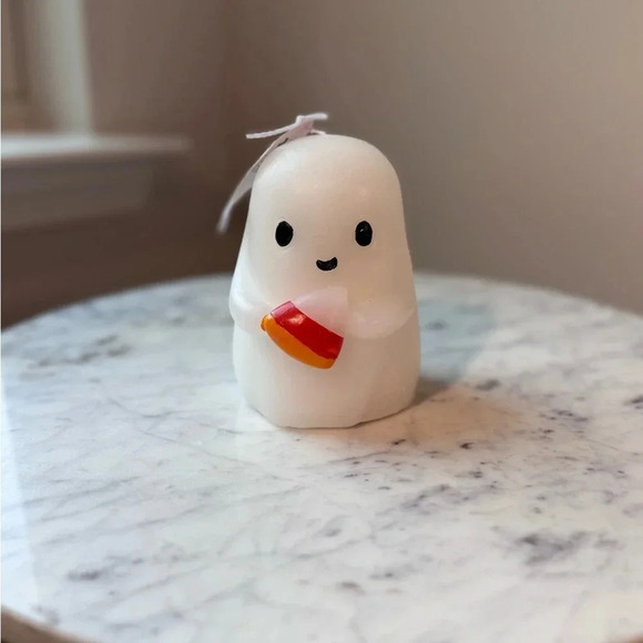 Goblin and Ghoul Ghost Candle with Candy Corn - Picture 4 of 4